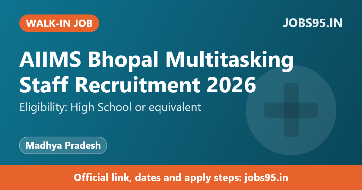 AIIMS Bhopal Multitasking Staff Recruitment 2026 – Walkin