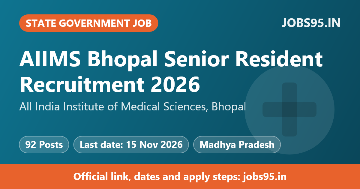 AIIMS Bhopal Senior Resident Recruitment 2026 – Apply Online