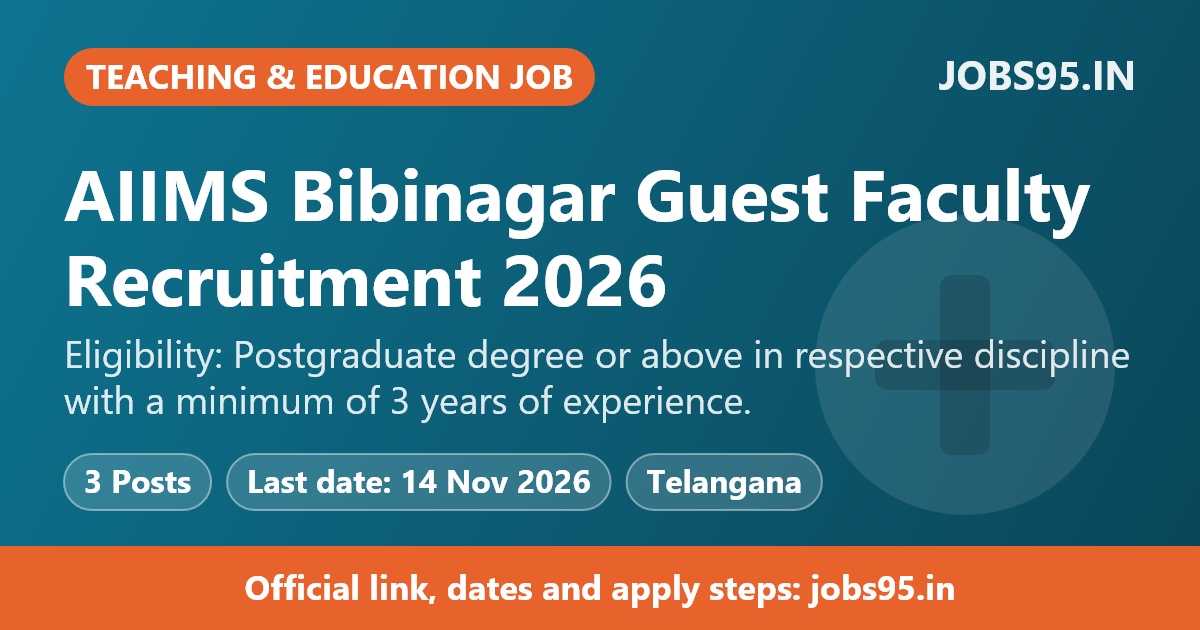 AIIMS Bibinagar Guest Faculty Recruitment 2026 – Apply Offline