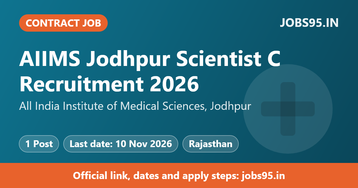 AIIMS Jodhpur Scientist C Recruitment 2026 – Apply Online