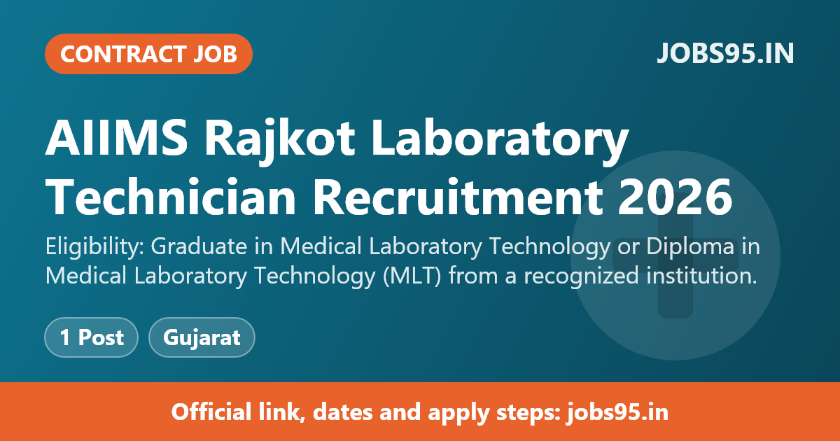 AIIMS Rajkot Laboratory Technician Recruitment 2026 – Apply Online
