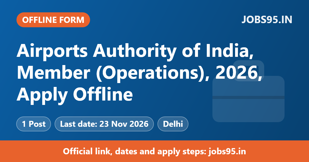 Airports Authority of India, Member (Operations), 2026, Apply Offline