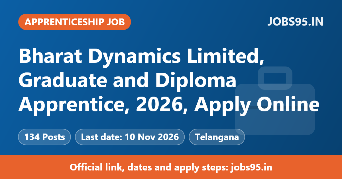 Bharat Dynamics Limited, Graduate and Diploma Apprentice, 2026, Apply Online