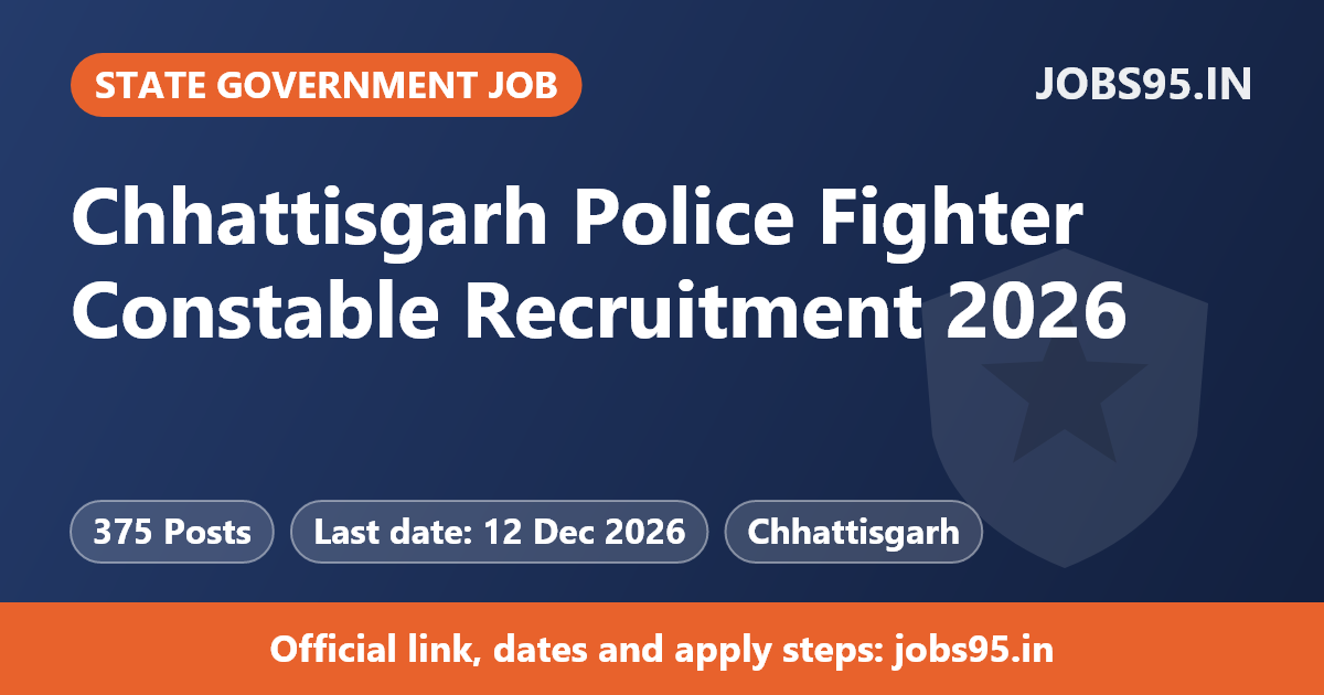 Chhattisgarh Police Fighter Constable Recruitment 2026 – Apply Offline
