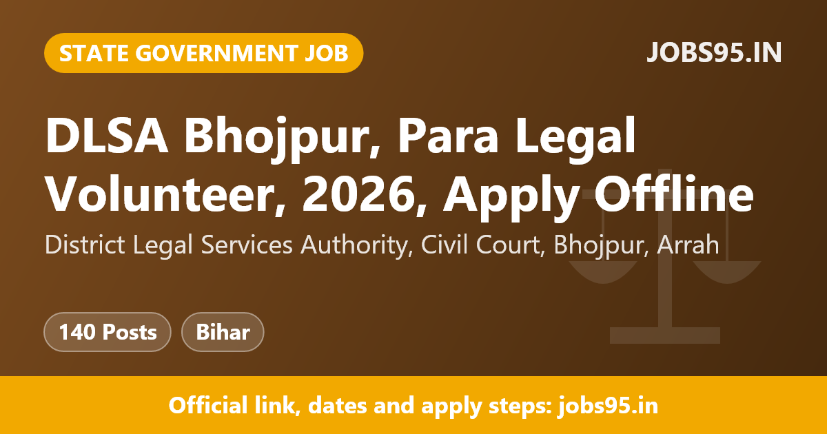 DLSA Bhojpur, Para Legal Volunteer, 2026, Apply Offline