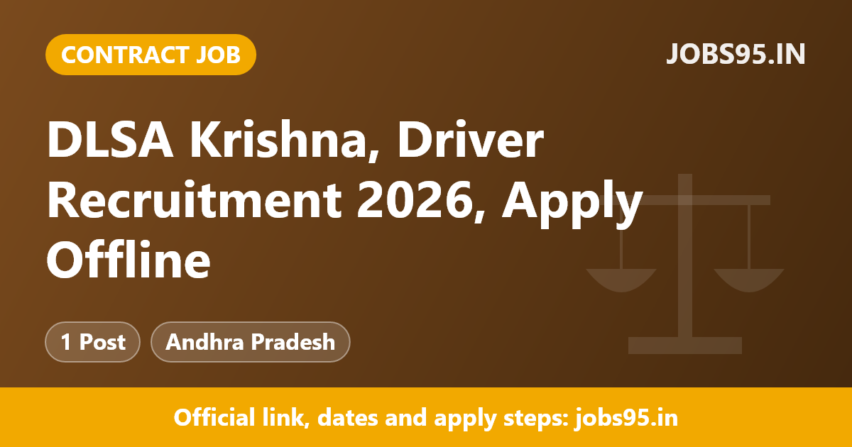 DLSA Krishna, Driver Recruitment 2026, Apply Offline
