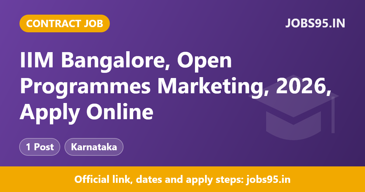 IIM Bangalore, Open Programmes Marketing, 2026, Apply Online