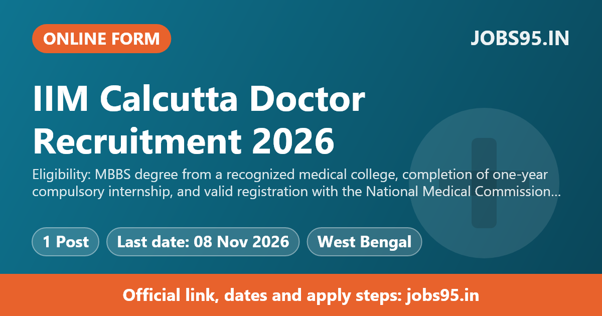 IIM Calcutta Doctor Recruitment 2026 – Apply Online