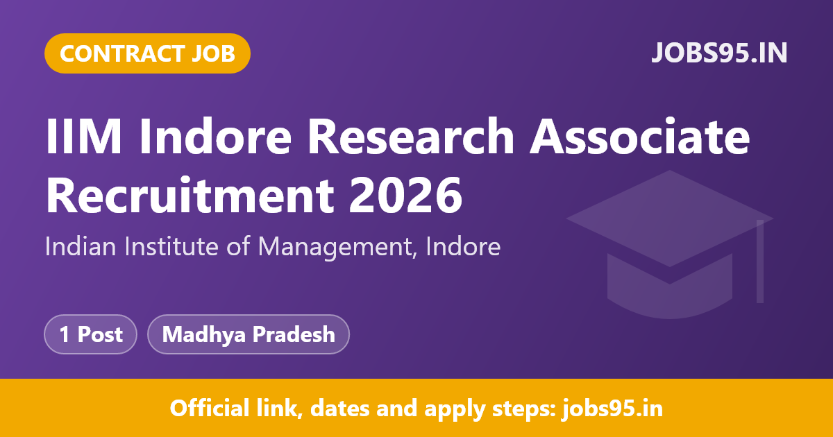 IIM Indore Research Associate Recruitment 2026 – Apply Online