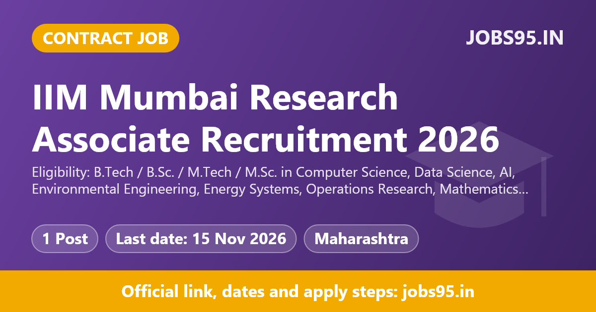 IIM Mumbai Research Associate Recruitment 2026 – Apply Online
