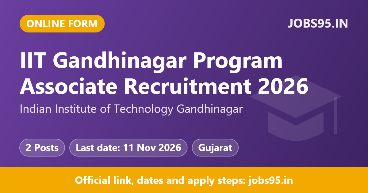 IIT Gandhinagar Program Associate Recruitment 2026 – Apply Online