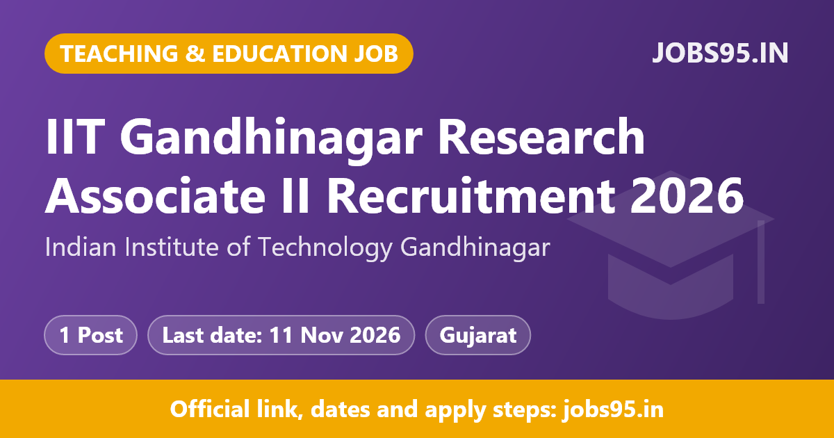 IIT Gandhinagar Research Associate II Recruitment 2026 – Apply Online