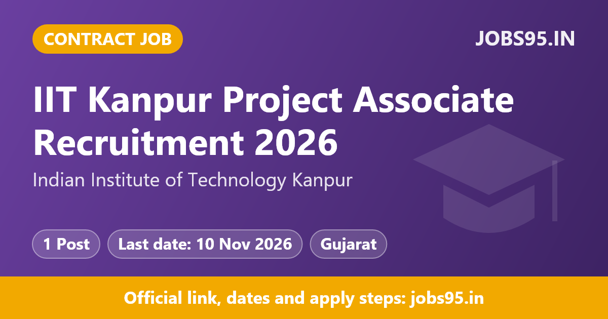 IIT Kanpur Project Associate Recruitment 2026 – Apply Online