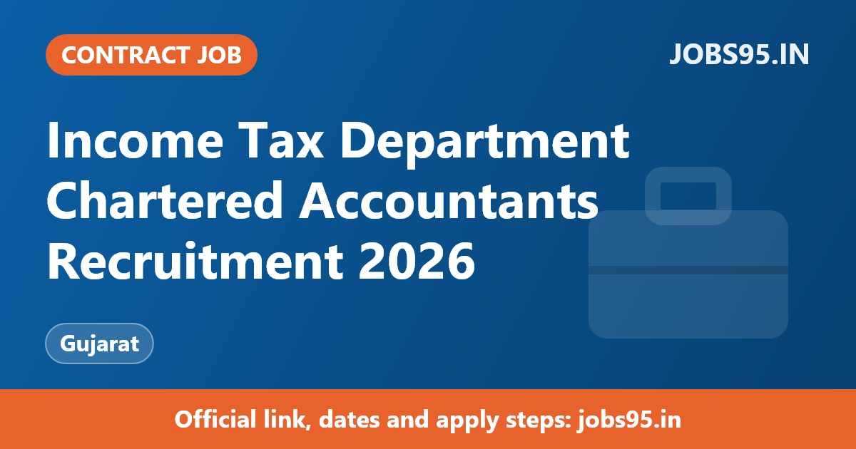 Income Tax Department Chartered Accountants Recruitment 2026 – Apply Online