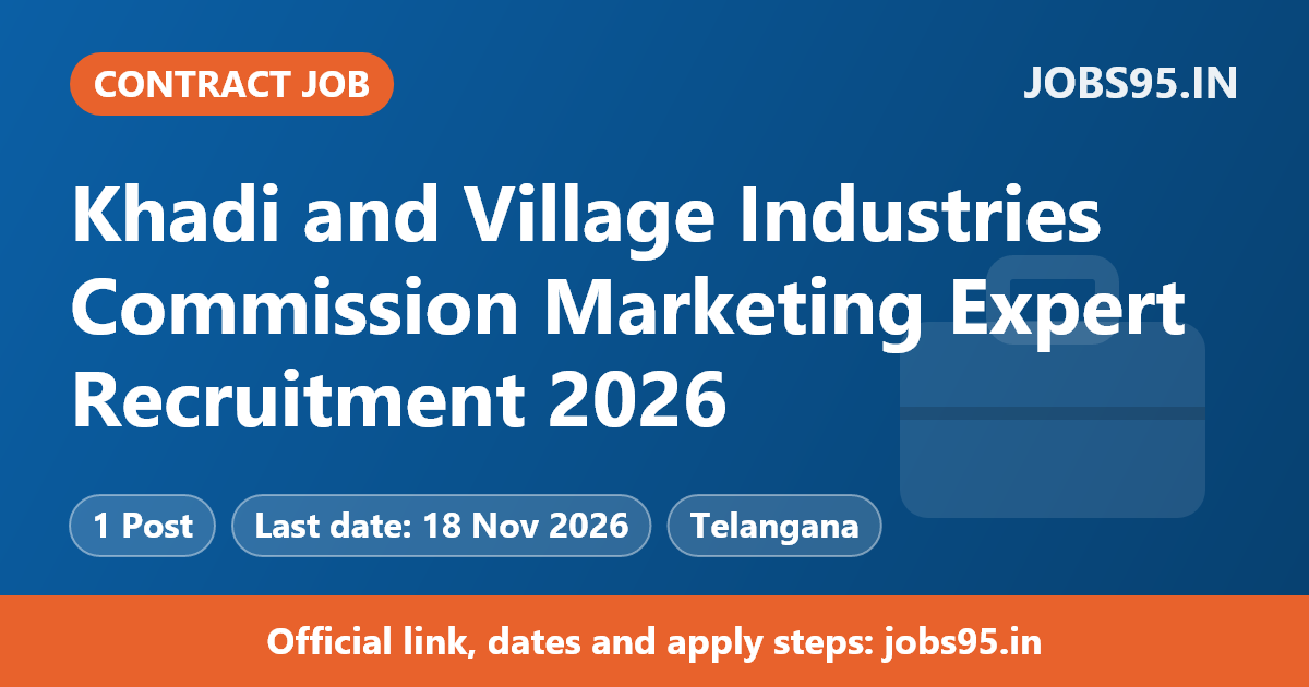 Khadi and Village Industries Commission Marketing Expert Recruitment 2026 – Apply Online