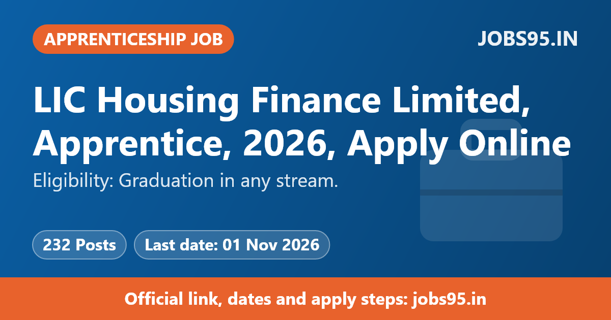 LIC Housing Finance Limited, Apprentice, 2026, Apply Online