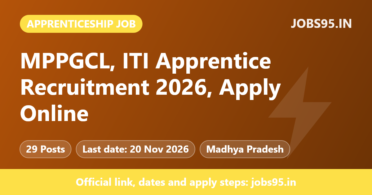 MPPGCL, ITI Apprentice Recruitment 2026, Apply Online