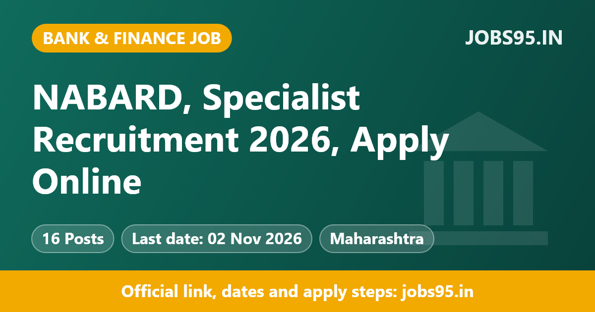 NABARD, Specialist Recruitment 2026, Apply Online
