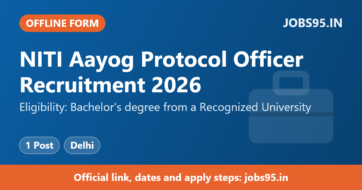 NITI Aayog Protocol Officer Recruitment 2026 – Apply Offline