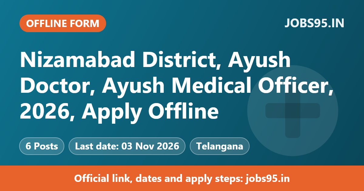 Nizamabad District, Ayush Doctor, Ayush Medical Officer, 2026, Apply Offline