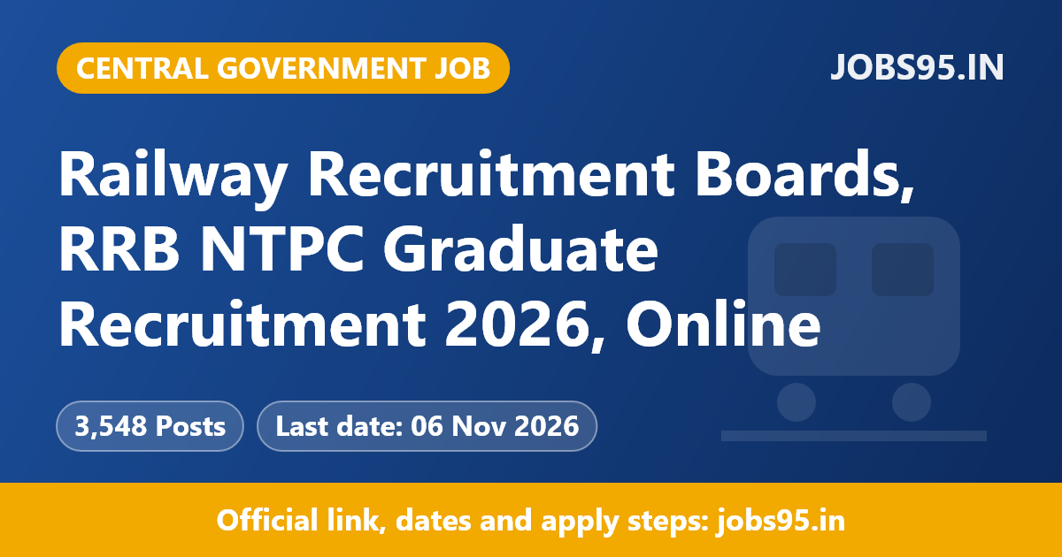 Railway Recruitment Boards, RRB NTPC Graduate Recruitment 2026, Online