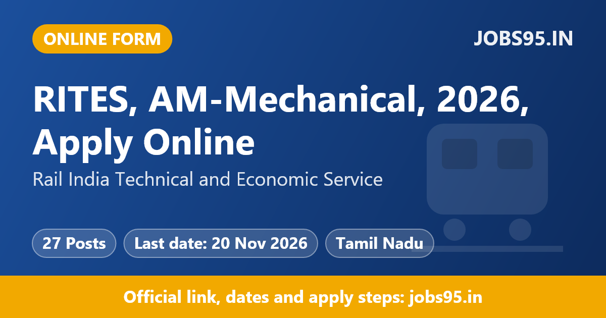 RITES, AM-Mechanical, 2026, Apply Online