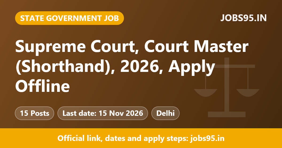 Supreme Court, Court Master (Shorthand), 2026, Apply Offline
