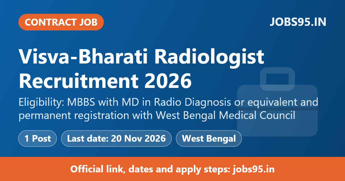 Visva-Bharati Radiologist Recruitment 2026 – Apply Offline