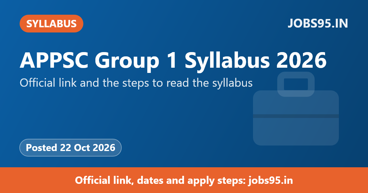 APPSC Group 1 Syllabus 2026