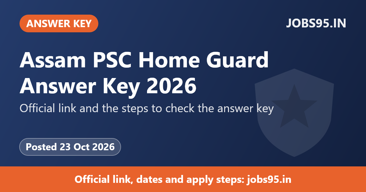 Assam PSC Home Guard Answer Key 2026