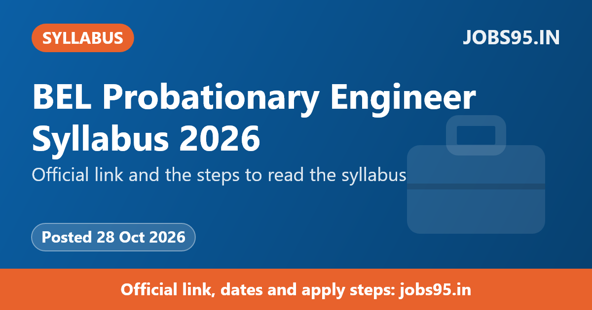 BEL Probationary Engineer Syllabus 2026