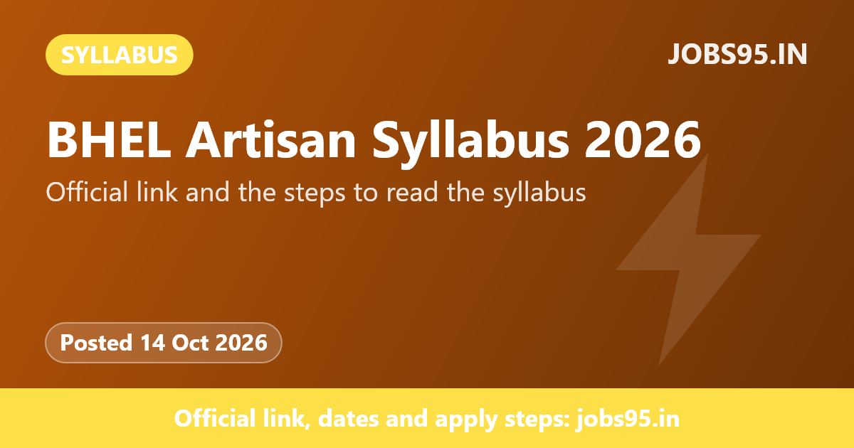 BHEL Artisan Syllabus 2026