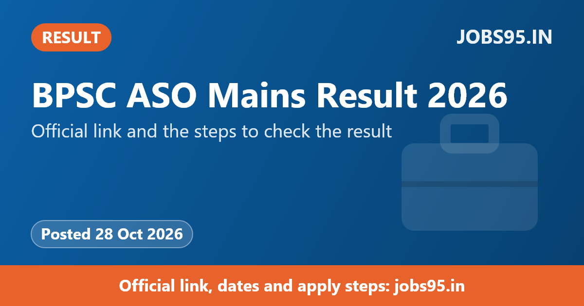BPSC ASO Mains Result 2026