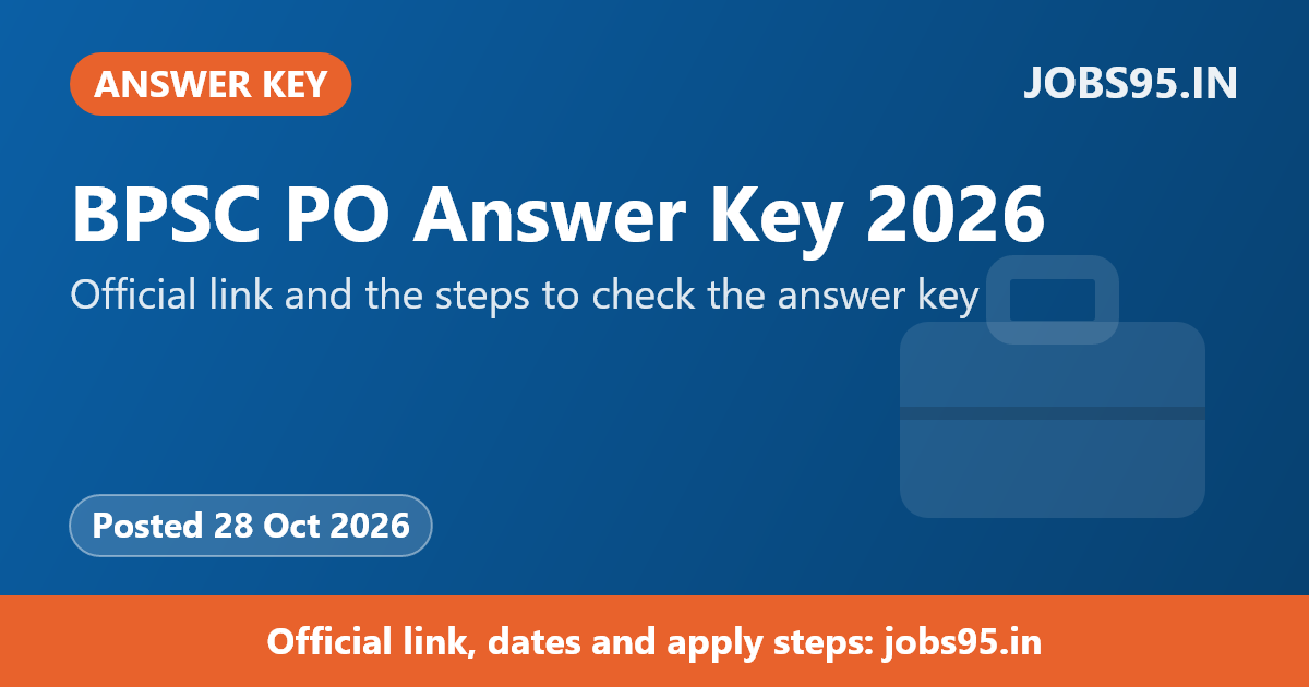 BPSC PO Answer Key 2026