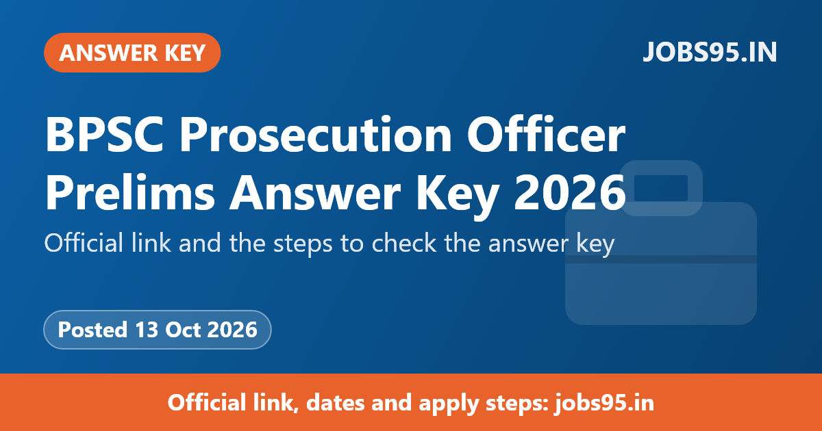 BPSC Prosecution Officer Prelims Answer Key 2026
