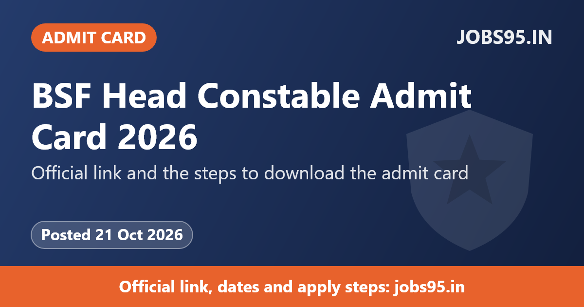 BSF Head Constable Admit Card 2026