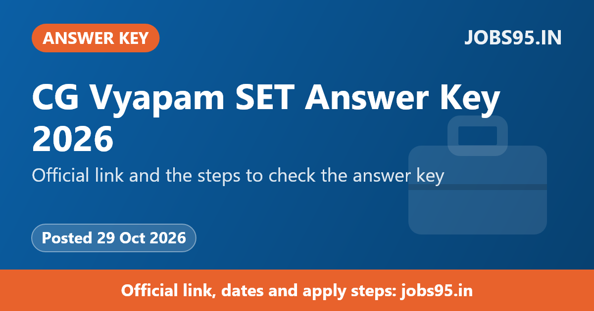 CG Vyapam SET Answer Key 2026