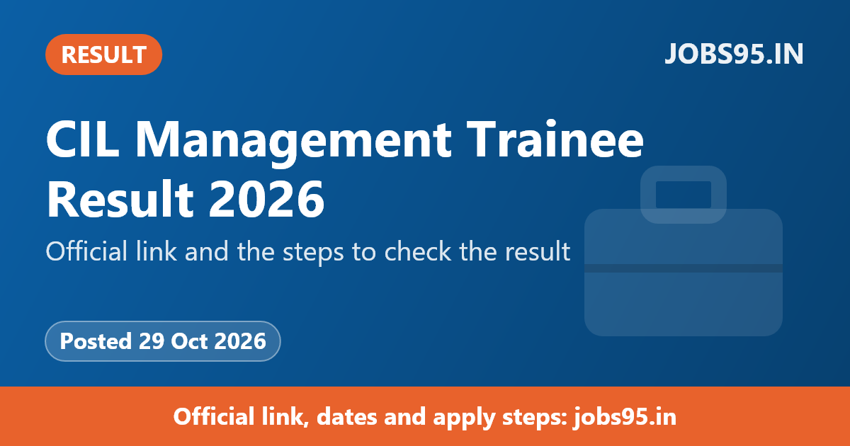CIL Management Trainee Result 2026