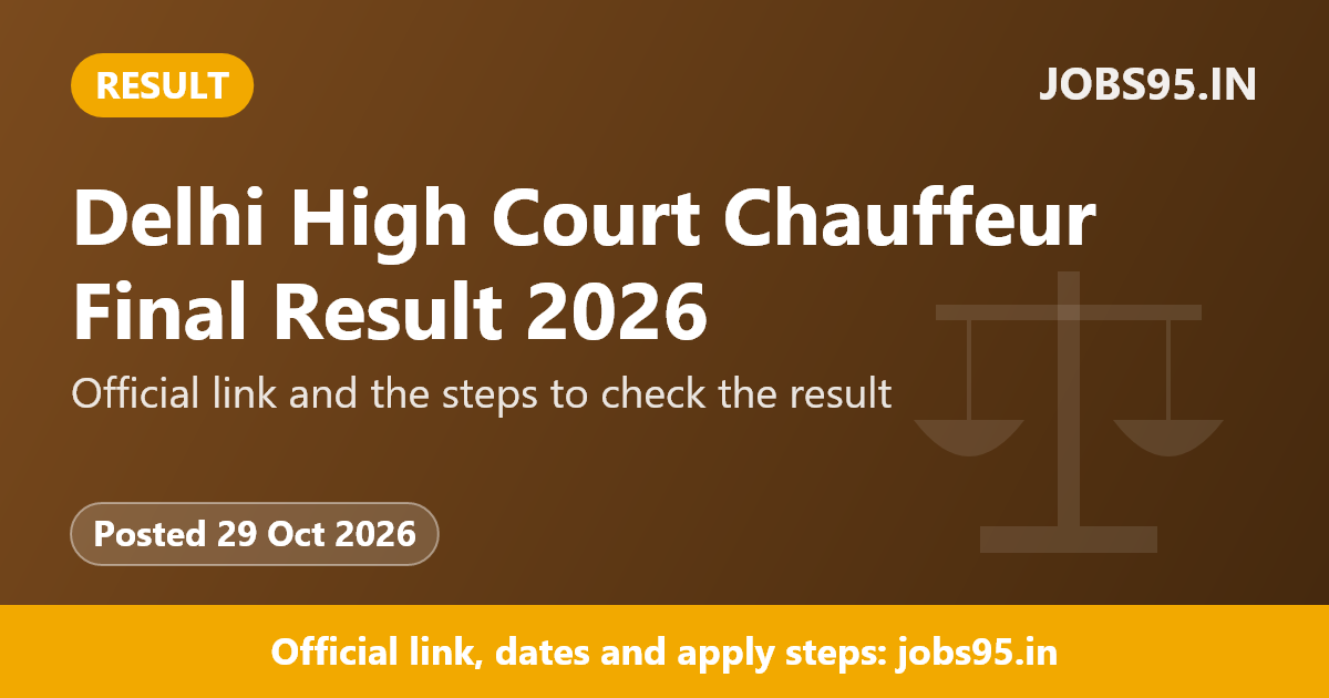 Delhi High Court Chauffeur Final Result 2026
