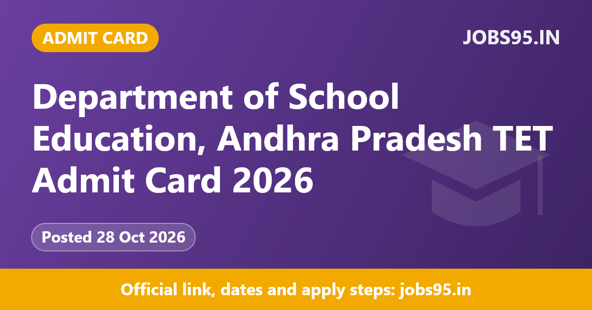 Department of School Education, Andhra Pradesh TET Admit Card 2026