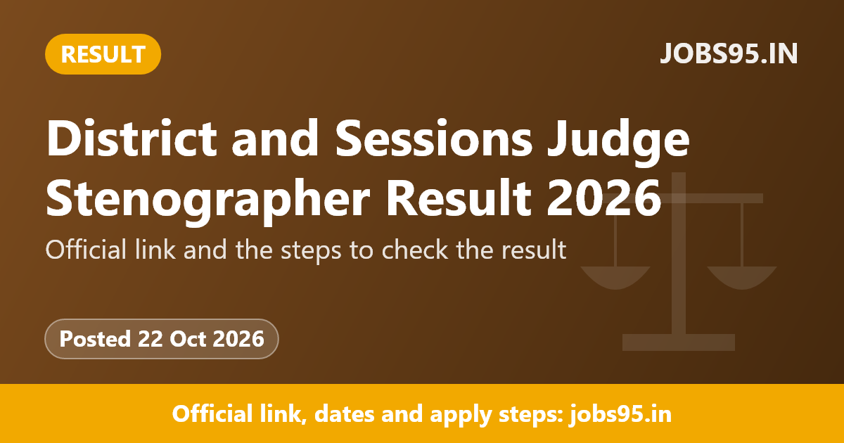 District and Sessions Judge Stenographer Result 2026