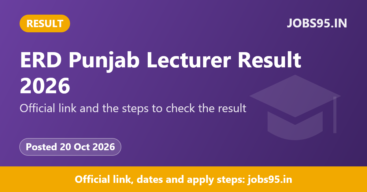 ERD Punjab Lecturer Result 2026