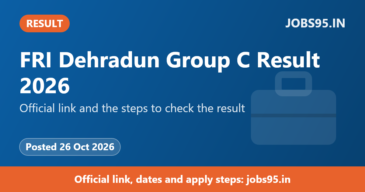 FRI Dehradun Group C Result 2026