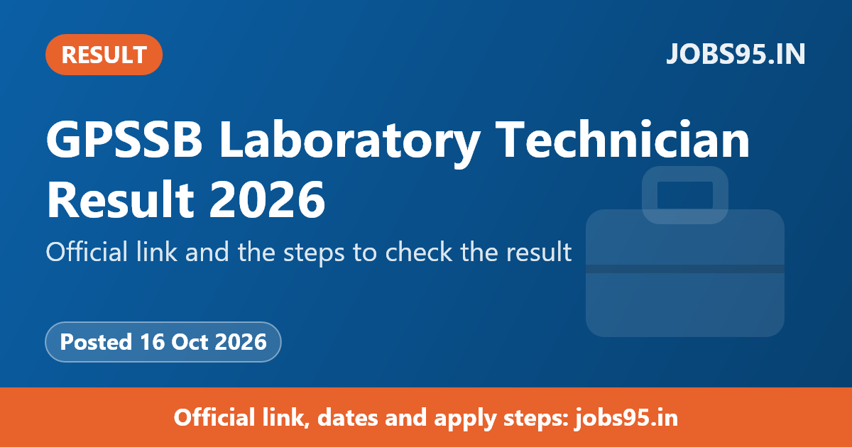 GPSSB Laboratory Technician Result 2026