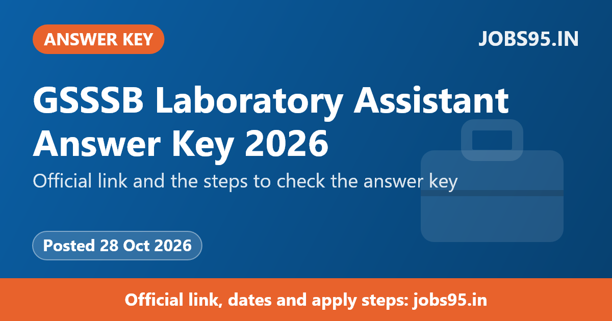 GSSSB Laboratory Assistant Answer Key 2026