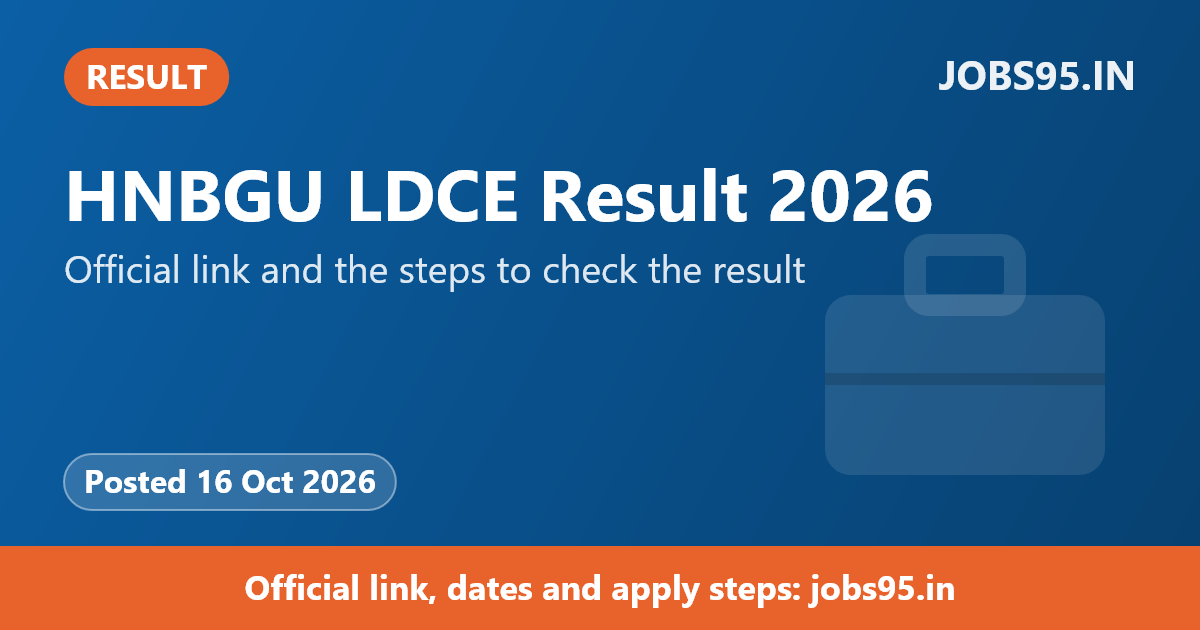 HNBGU LDCE Result 2026