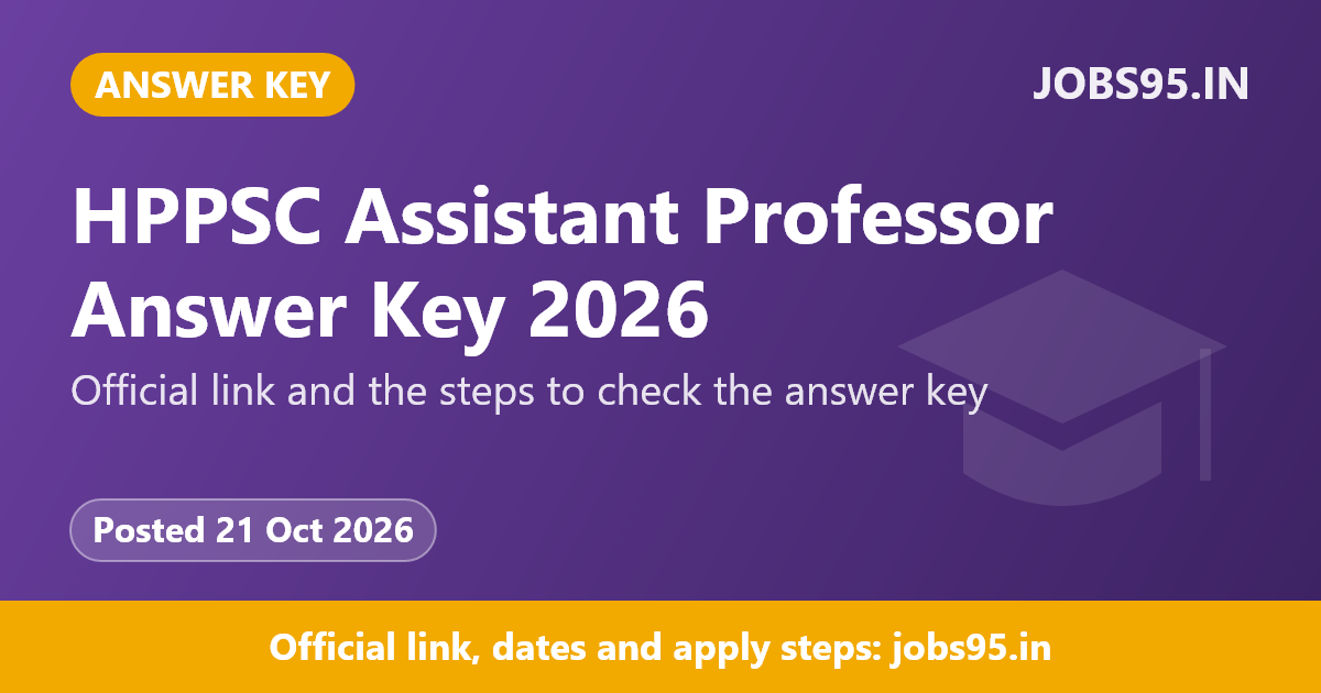 HPPSC Assistant Professor Answer Key 2026