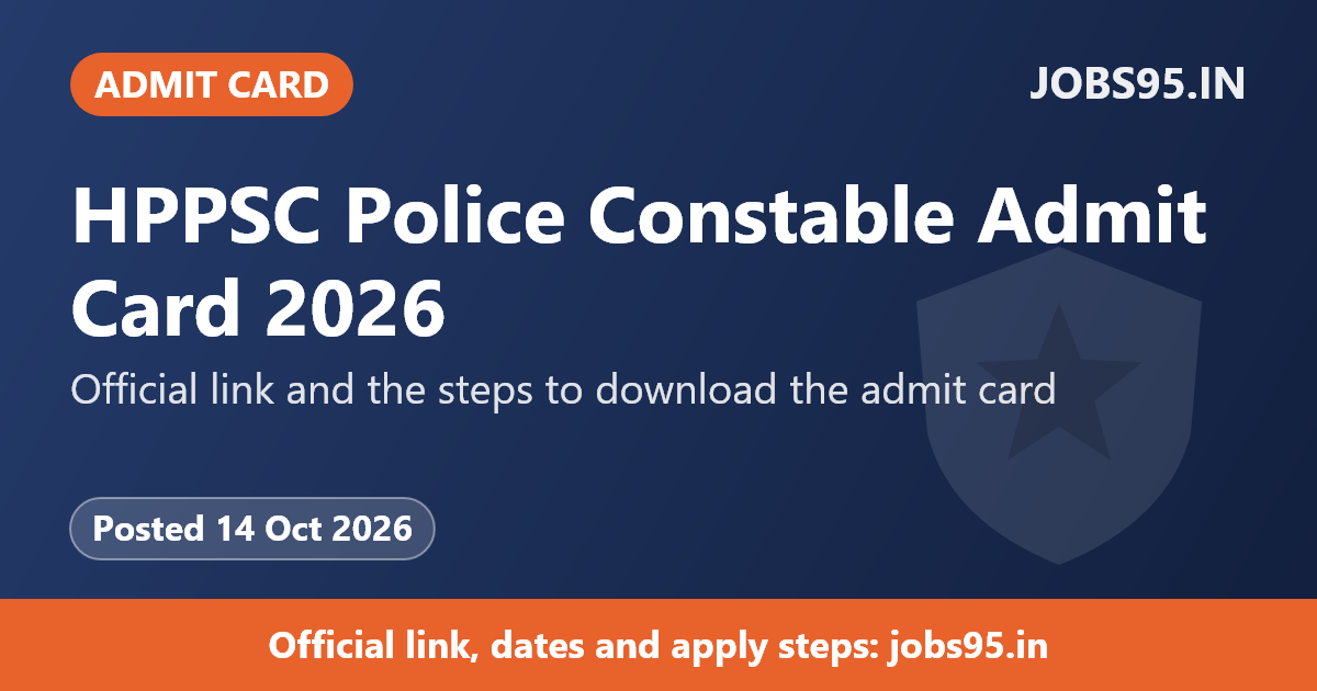 HPPSC Police Constable Admit Card 2026