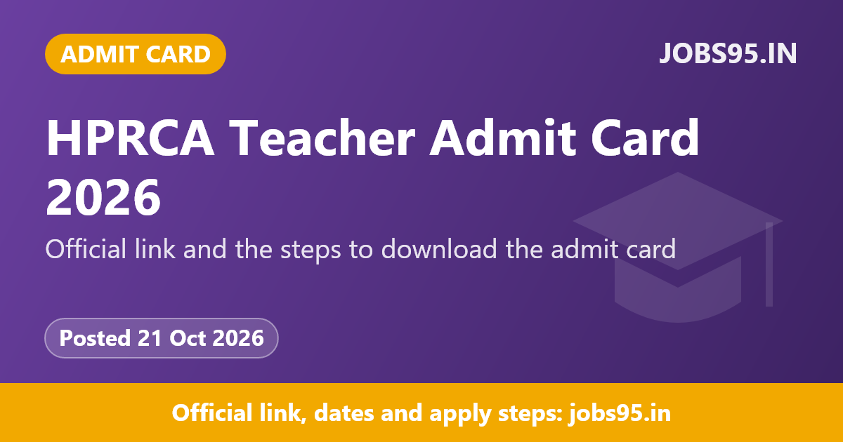 HPRCA Teacher Admit Card 2026
