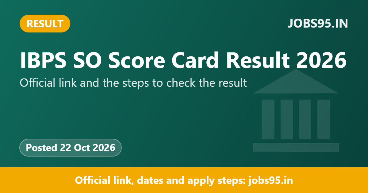 IBPS SO Score Card Result 2026